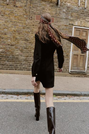 ROBE AJUSTÉE EN CRÊPE - Noir de Zara - Image 2