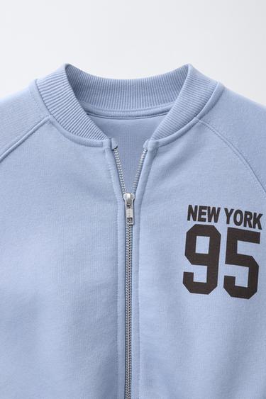 JOGGING FLEECE BOMBER JACKET - Light blue by Zara - Image 2