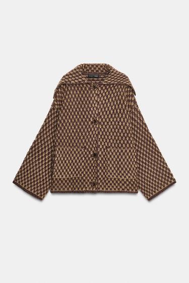 GILET EN MAILLE OVERSIZE - marron-vison de Zara - Image 6