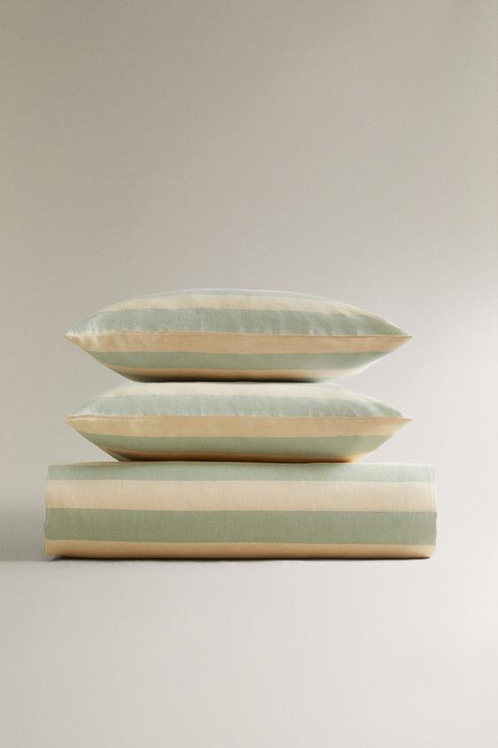 CHILDREN’S STRIPED LINEN AND COTTON BED LINEN ZARA Ireland