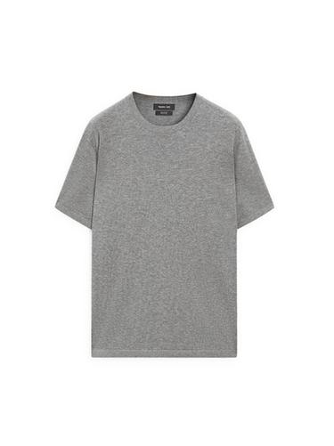Zara Knit cotton T-shirt - Mid-gray