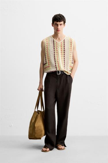 GILET STRUCTURE CROCHET - Écru de Zara