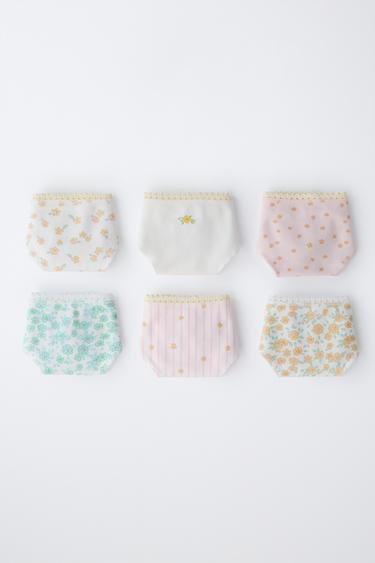 6-14 سنة/ حزمة ستة سراويل داخلية بنقشة الزهور - متعدد الألوان الخاص بـ Zara - صورة 0
