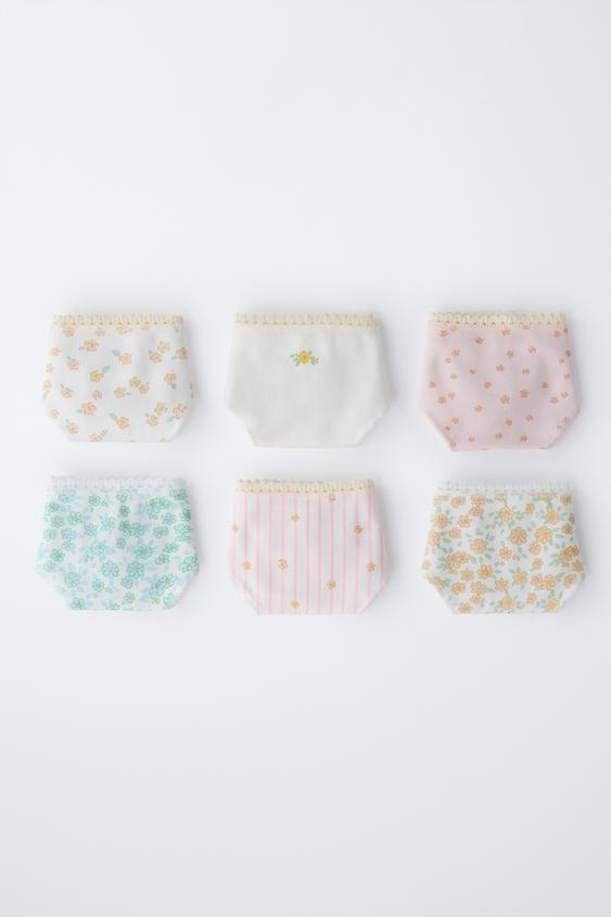 6-14 AÑOS/ PACK SEIS BRAGUITAS FLORES - Multicolor de Zara - Imagen 0