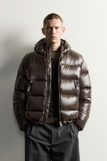 80% DOWN - 20% FEATHER WATER-REPELLENT JACKET - Brown by Zara