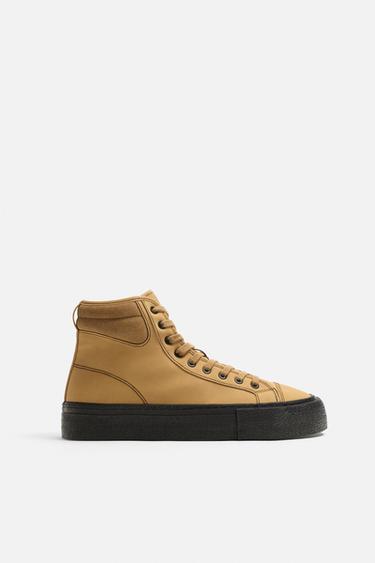 ZAPATILLA BOTÍN PESPUNTES - ARENA/MARRÓN de Zara