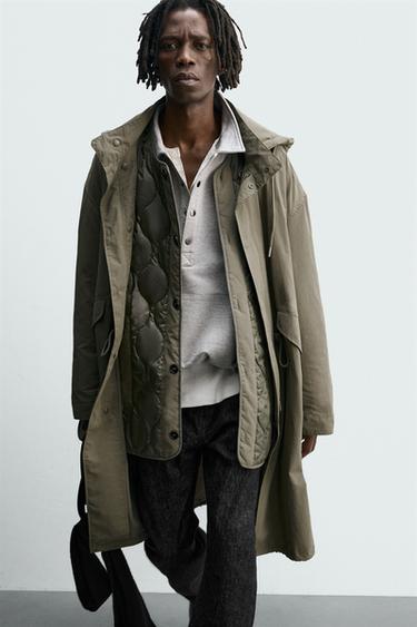 2-IN-1 DETACHABLE PARKA - Khaki by Zara - Image 9