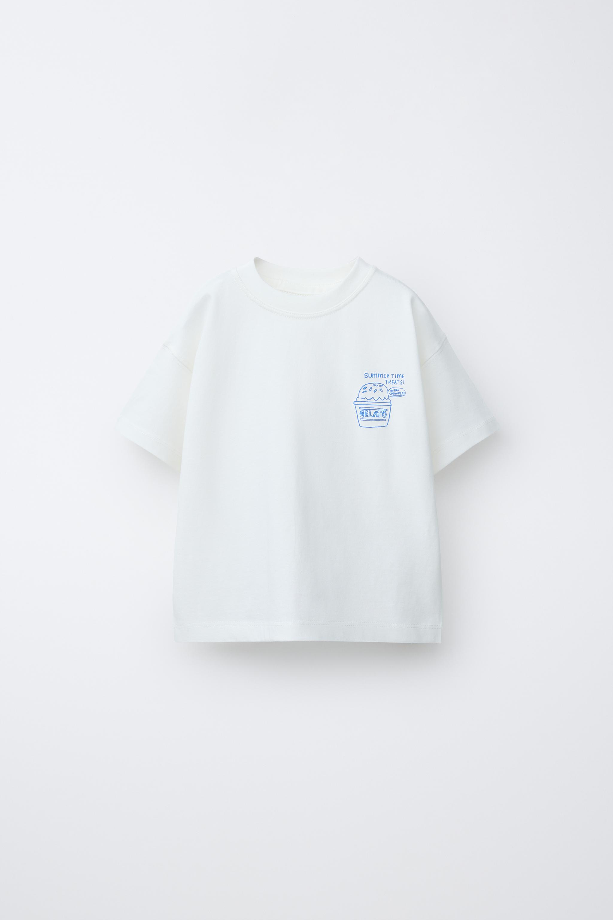 ZARA フロッキーＴシャツ SURF PRINT T-SHIRT - Green | ZARA United States