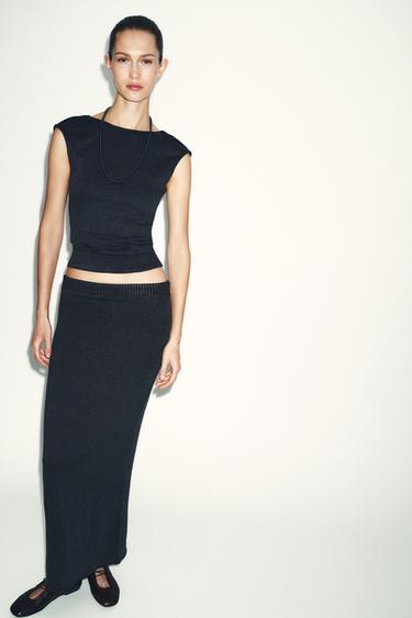 TOP S ODHALENÝMI ZÁDY - Antracitová šedá od Zara