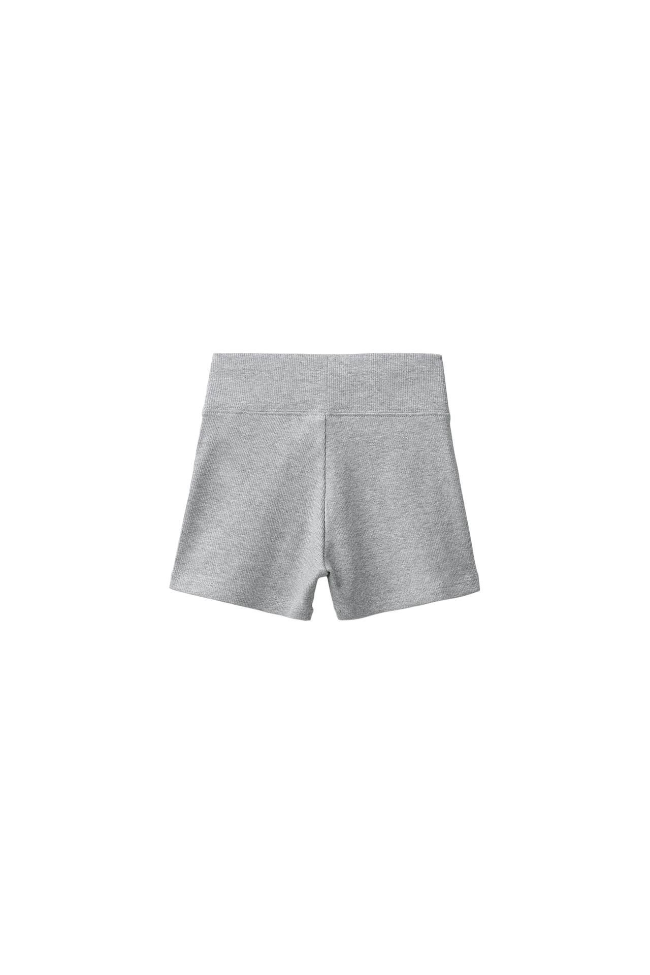RIBBED SHORTS — Gray marl