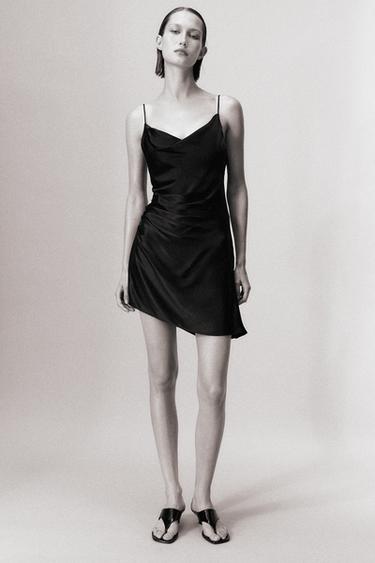 ZW COLLECTION SATIN MINI DRESS - Black by Zara - Image 0