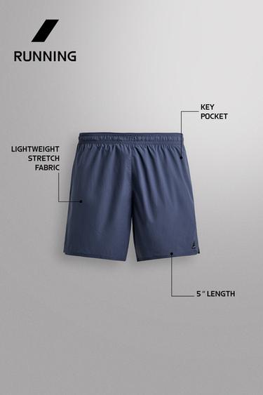 LIGHTWEIGHT RUNNING SHORTS 5" - Mid-blue by Zara - Image 6