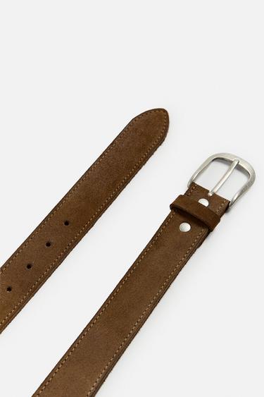 SPLIT SUEDE LEATHER BELT - camel by Zara - Image 3