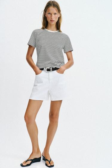 RUSTIC COTTON T-SHIRT - striped by Zara