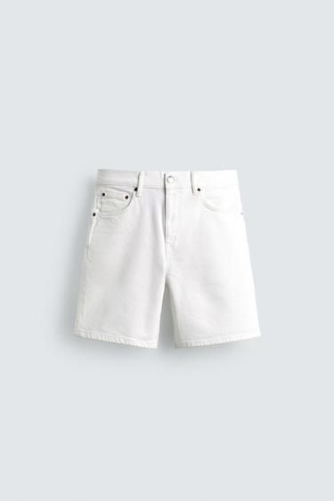 BERMUDA DENIM REGULAR FIT - Blanco de Zara