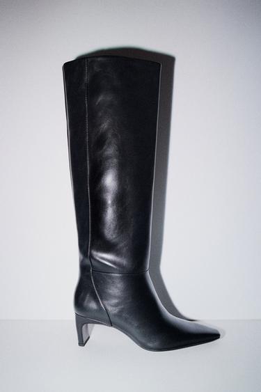 Zara WIDE HEEL BOOTS - Black