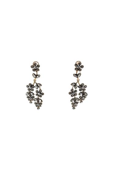 Zara WATERFALL FLOWER JEWEL EARRINGS - Golden