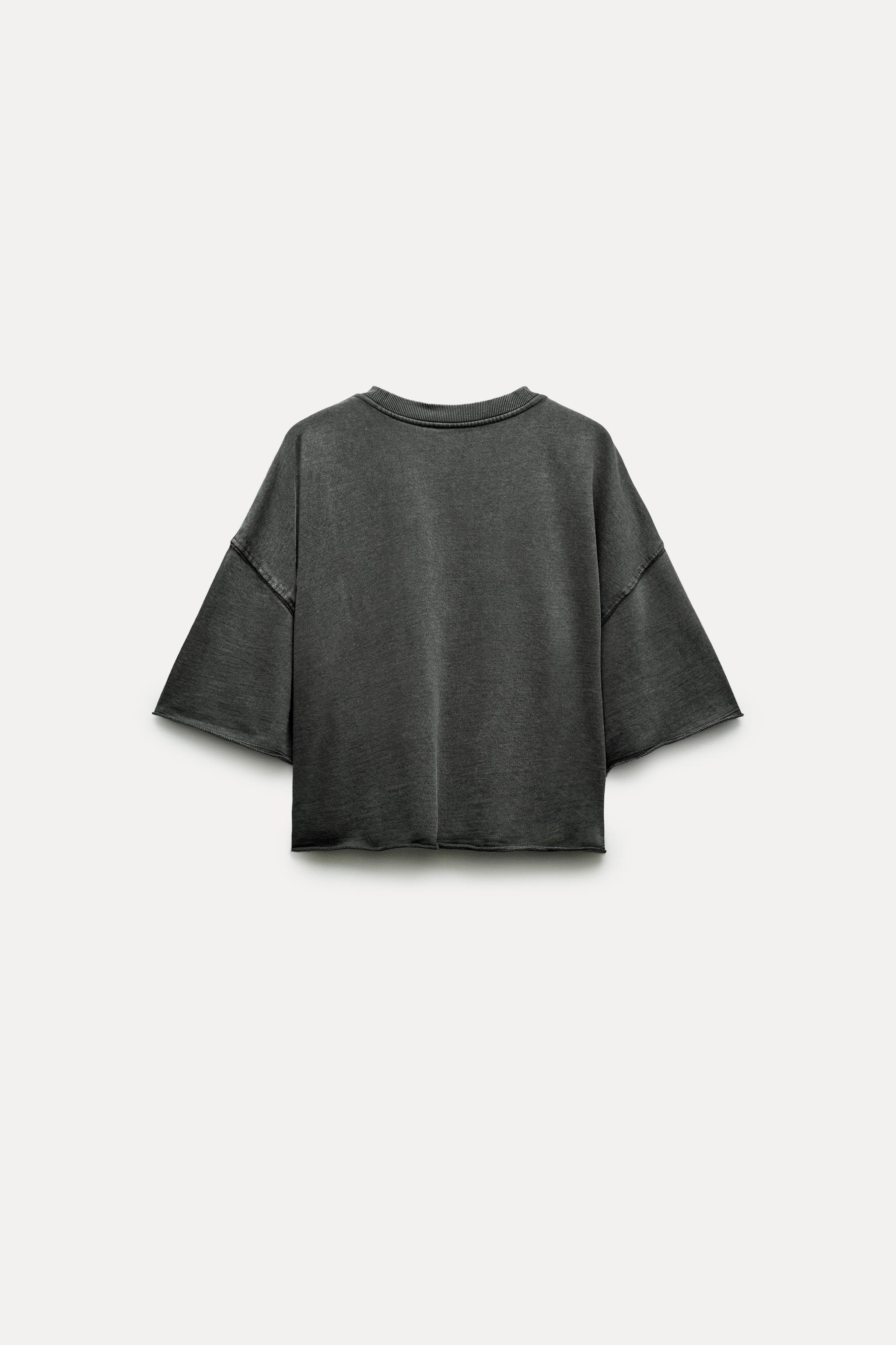 Zara ribbed sweatshirt sales