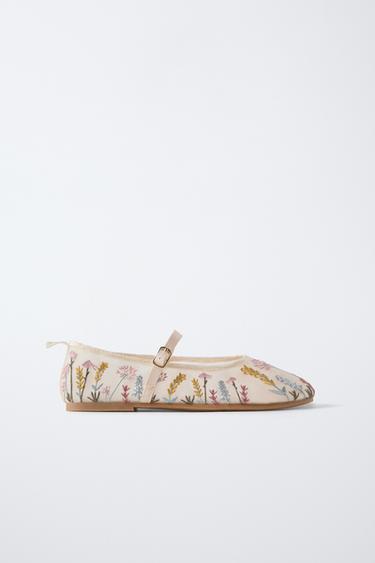 EMBROIDERED BALLET FLATS - Multicoloured by Zara - Image 0