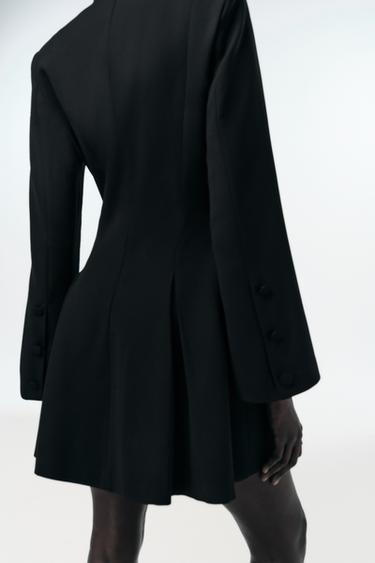 ROBE MINI À ÉPAULETTES - Noir de Zara - Image 5