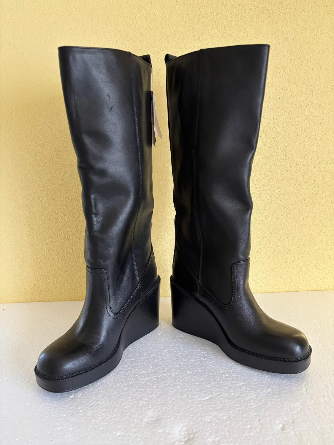 LEATHER WATER-REPELLENT WEDGE BOOTS - Image 6