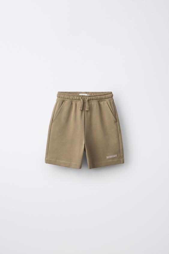 BERMUDA JOGGING ESTAMPADO NÚMERO - Marrón de Zara - Imagen 0