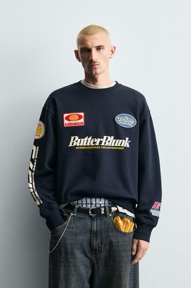 SUDADERA CREWNECK PARCHES - Marino de Zara
