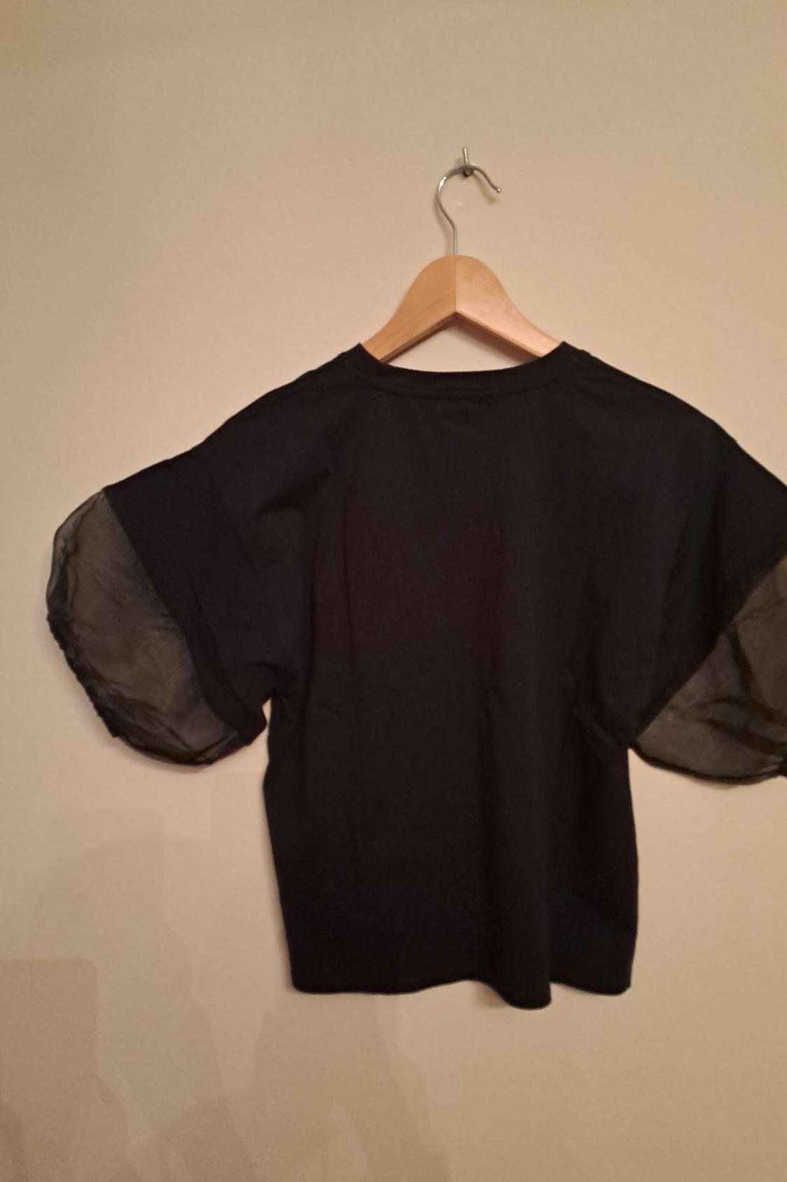 T-SHIRT WITH ORGANZA SLEEVES - Image 5