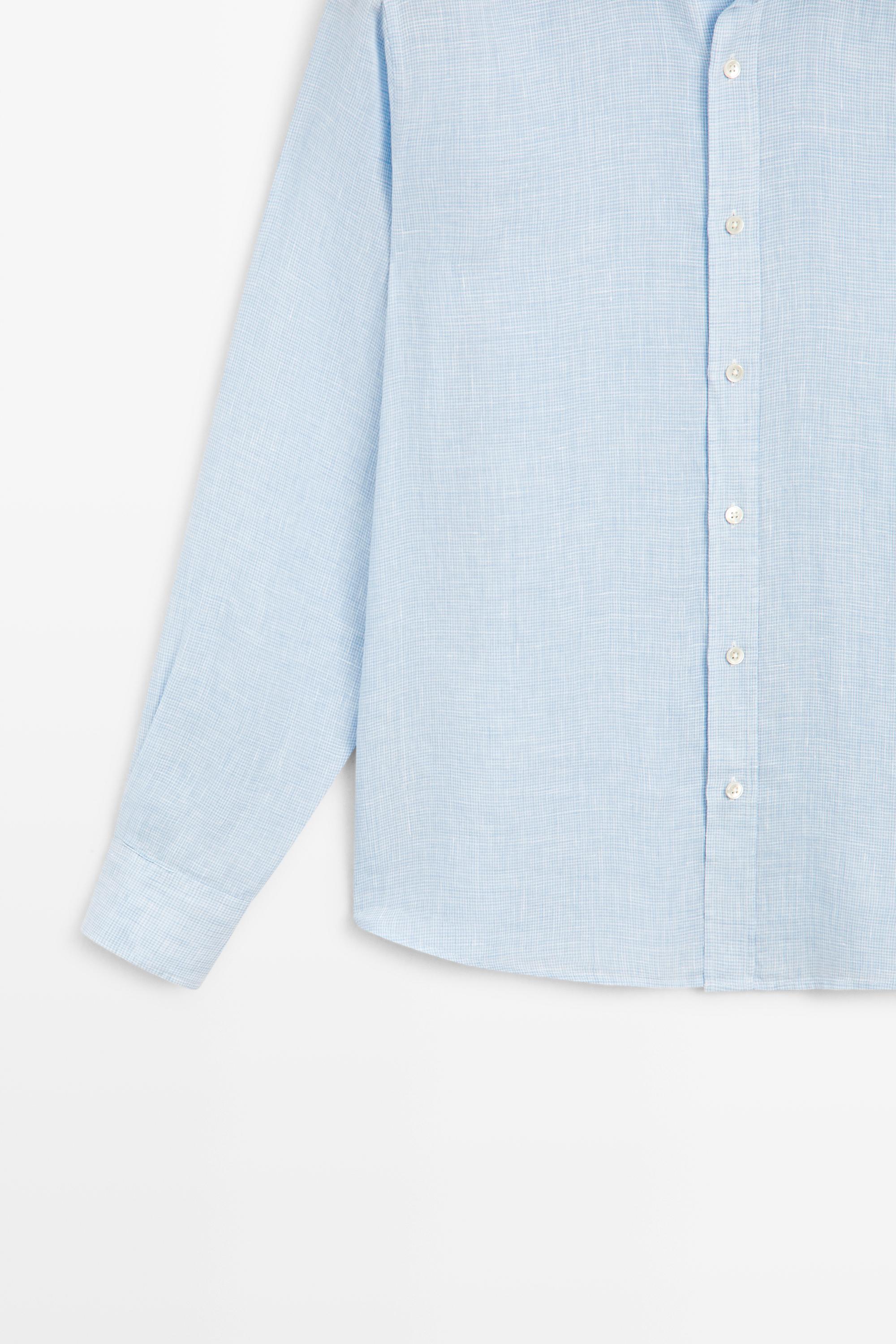 100% linen regular fit check shirt