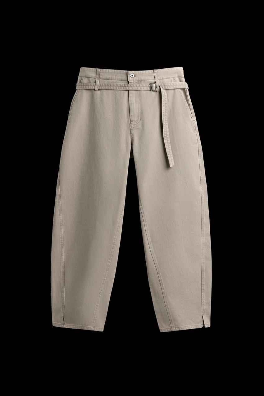 WIDE BALLOON FIT PANTS WITH BELT