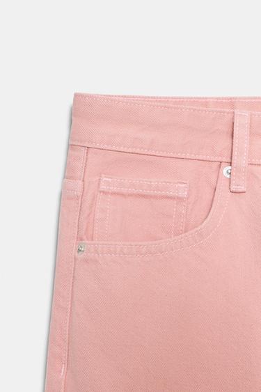 TRF LOW-RISE LOOSE FOLDED JEANS - Pink by Zara - Image 3
