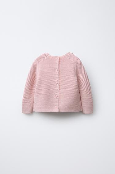 CROCHET FLORAL KNIT SWEATER - Light pink by Zara - Image 1