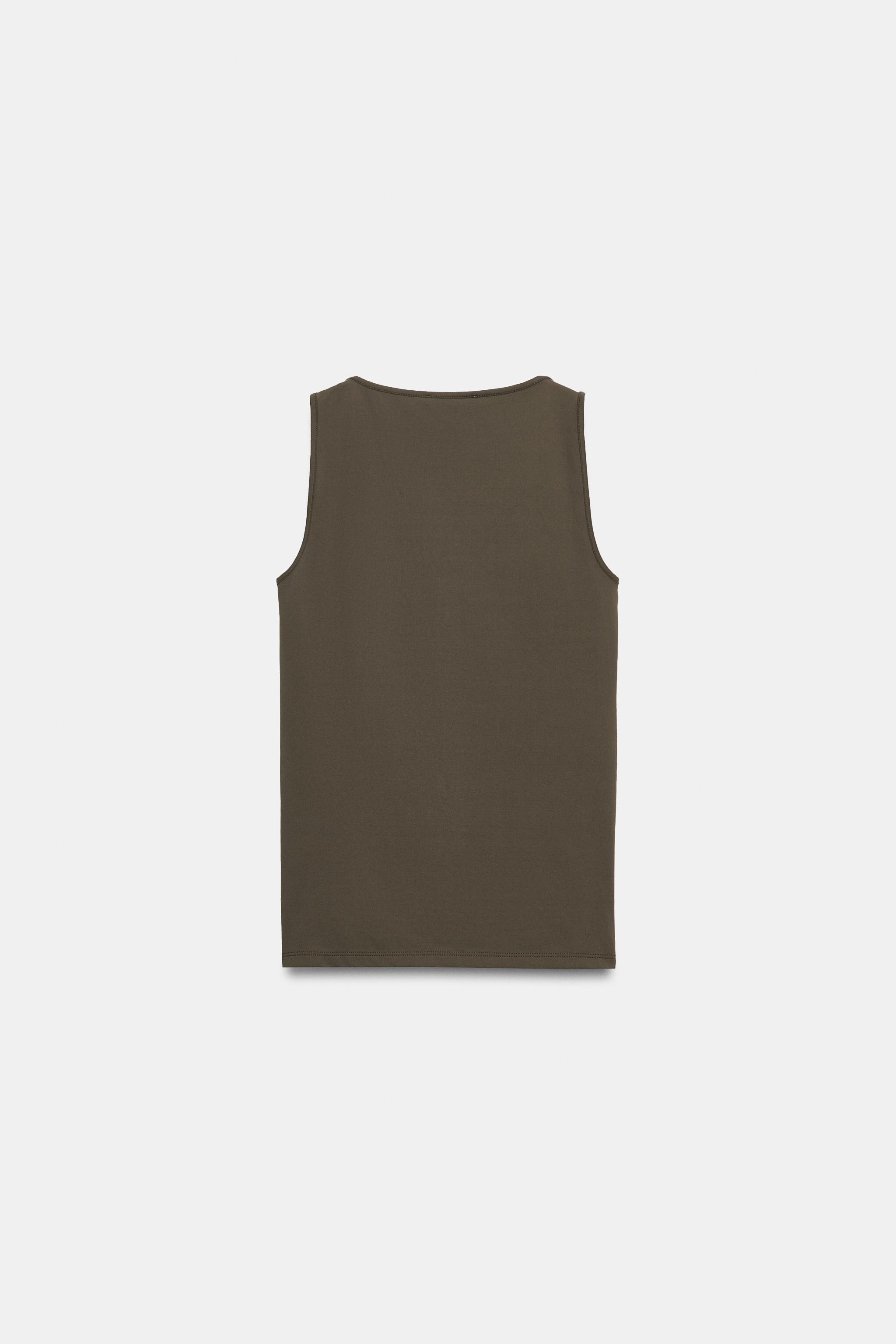 Zara GENİŞ ASKILI POLİAMİD T-SHIRT görsel 3