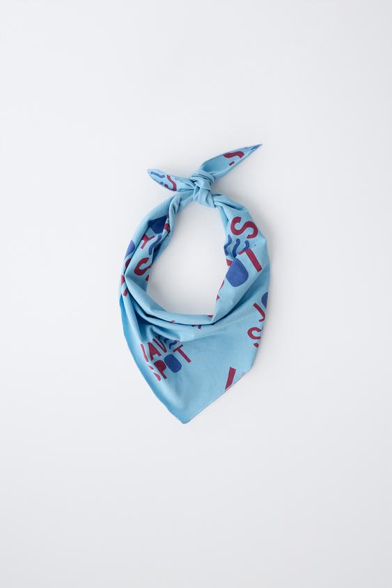 BANDANA TRIAGULAR TEXTOS - Multicolor de Zara - Imagen 0