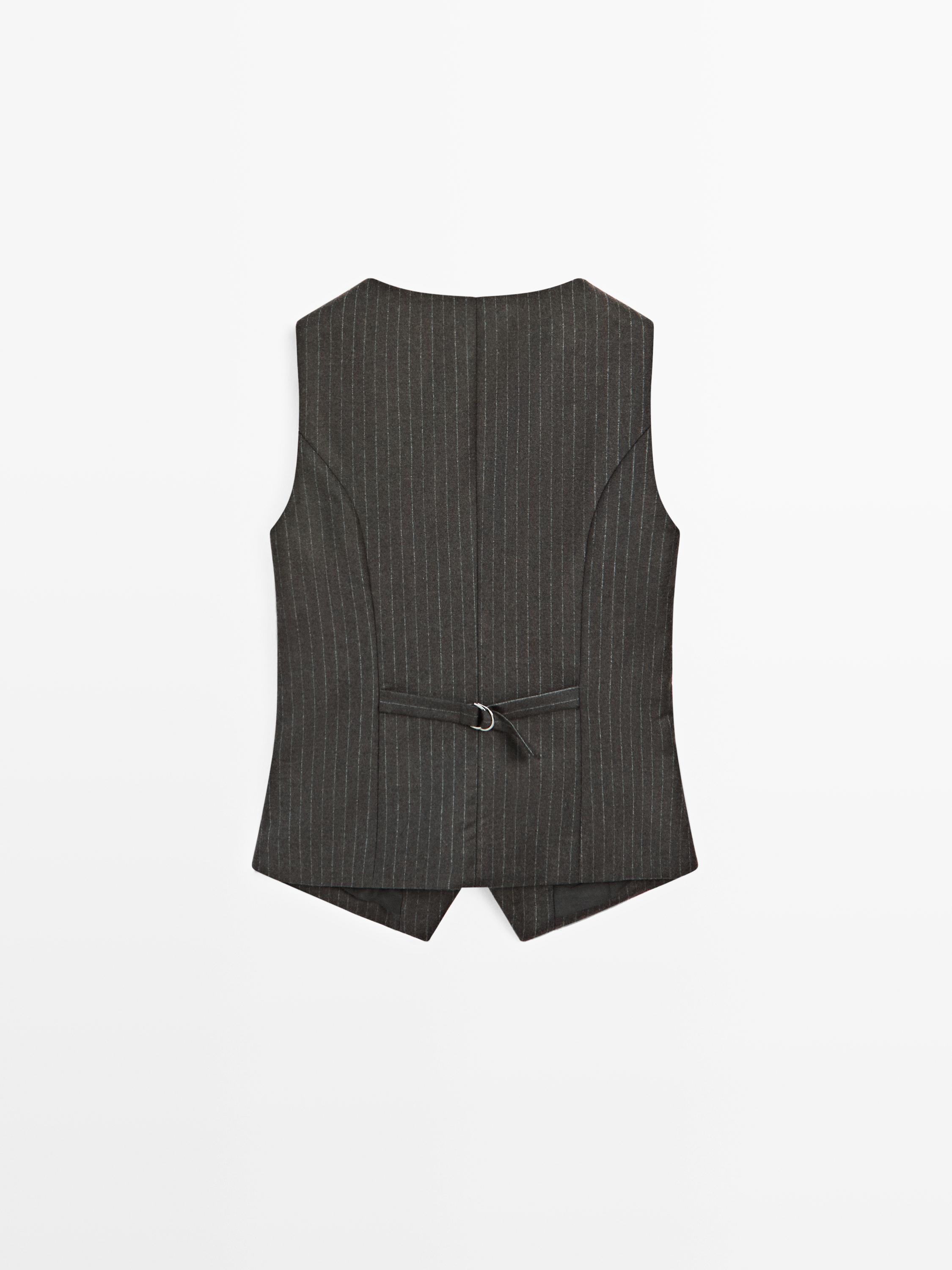 100% wool pinstripe waistcoat