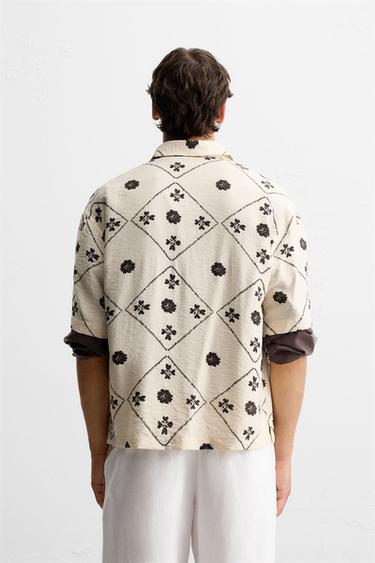 CONTRAST PRINT SHIRT - Mid-ecru by Zara - Image 2