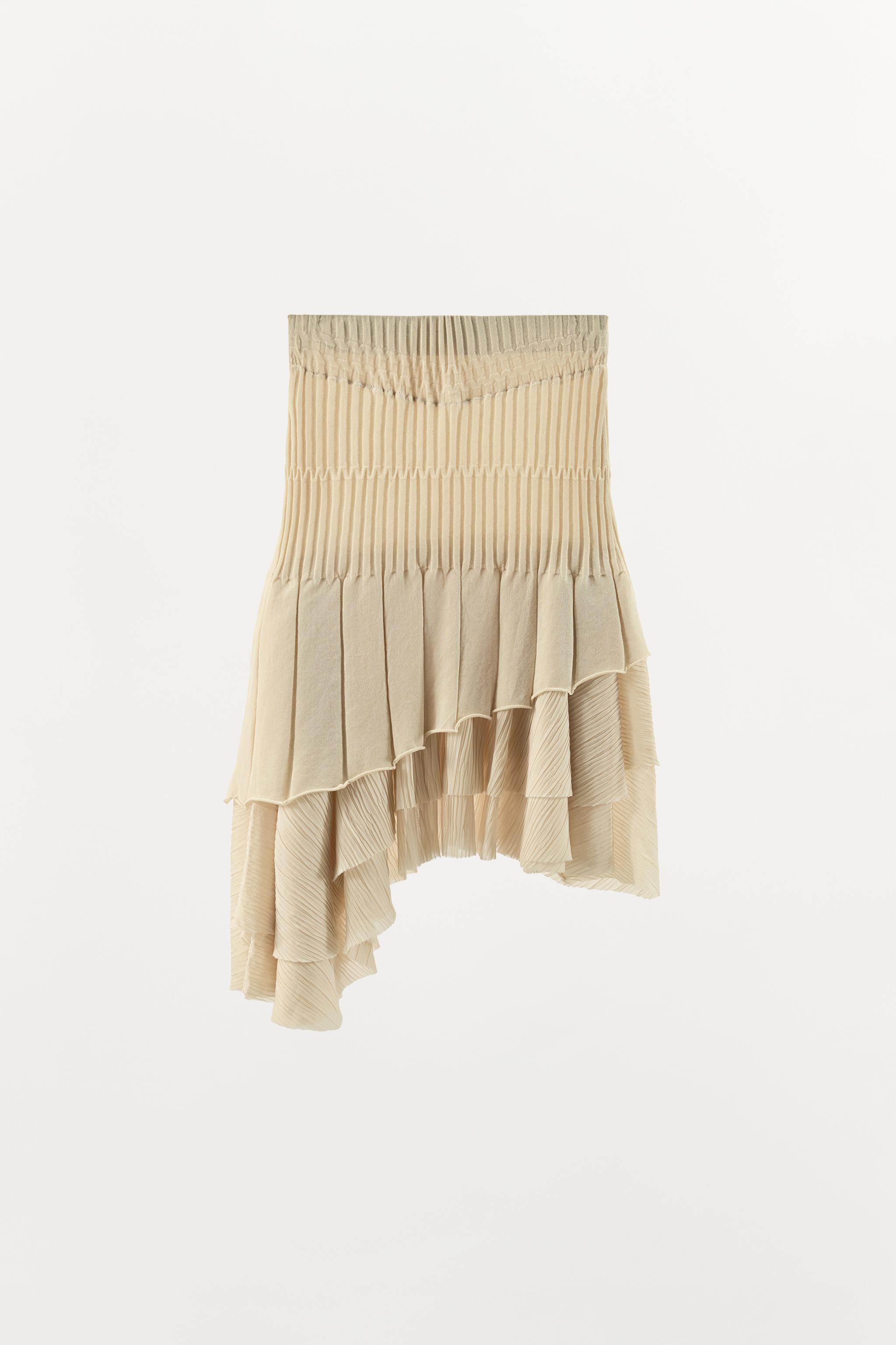 COMBINED ASYMMETRIC KNIT SKIRT