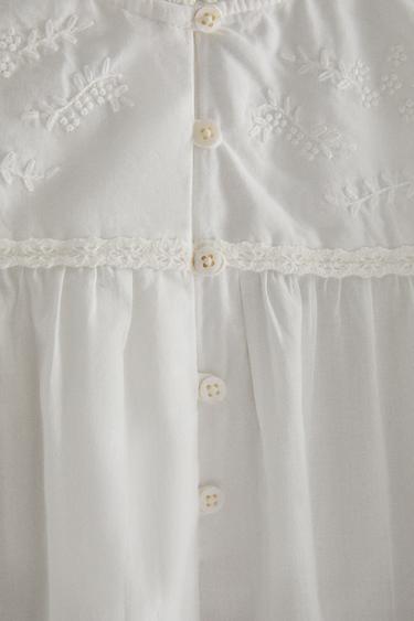 CHEMISE DE NUIT COTON BRODÉE - Blanc de Zara - Image 2