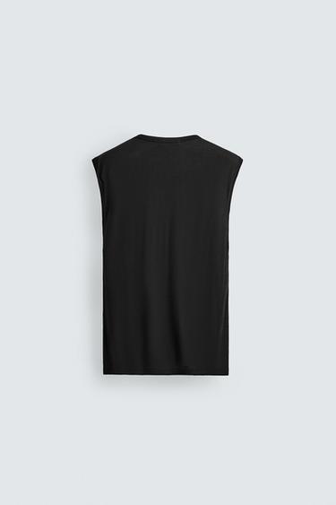 100% BAMBOO RELAXED FIT TANK TOP - Black by Zara - Image 7