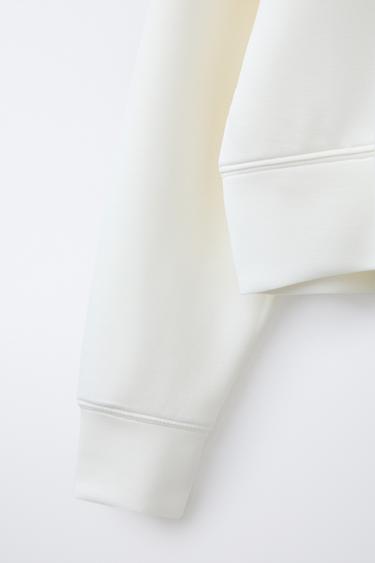 VESTE CROPPED ZIP AVEC MODAL - Blanc de Zara - Image 3