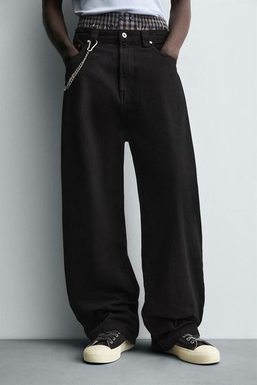 JEANS BALLOON FIT - Black by Zara