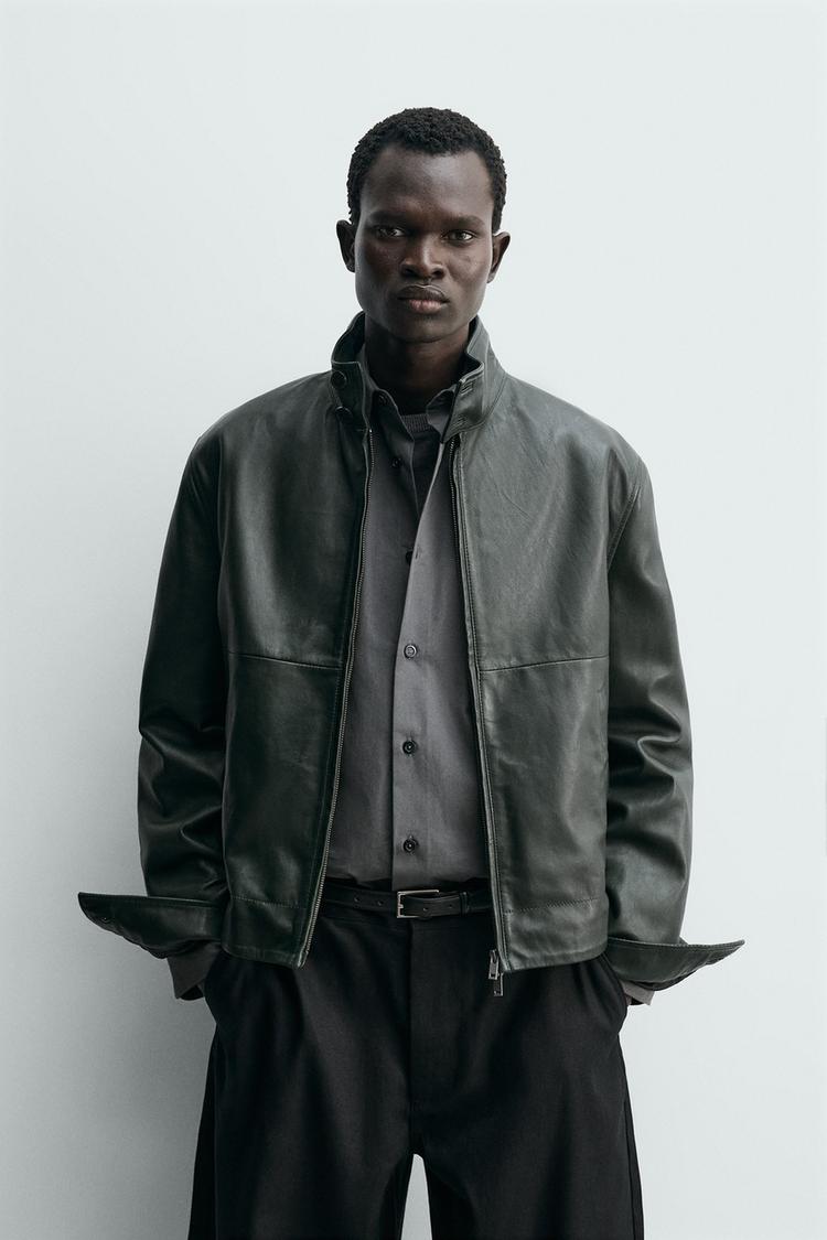 ZARA RELAXED FIT LEATHER JACKET