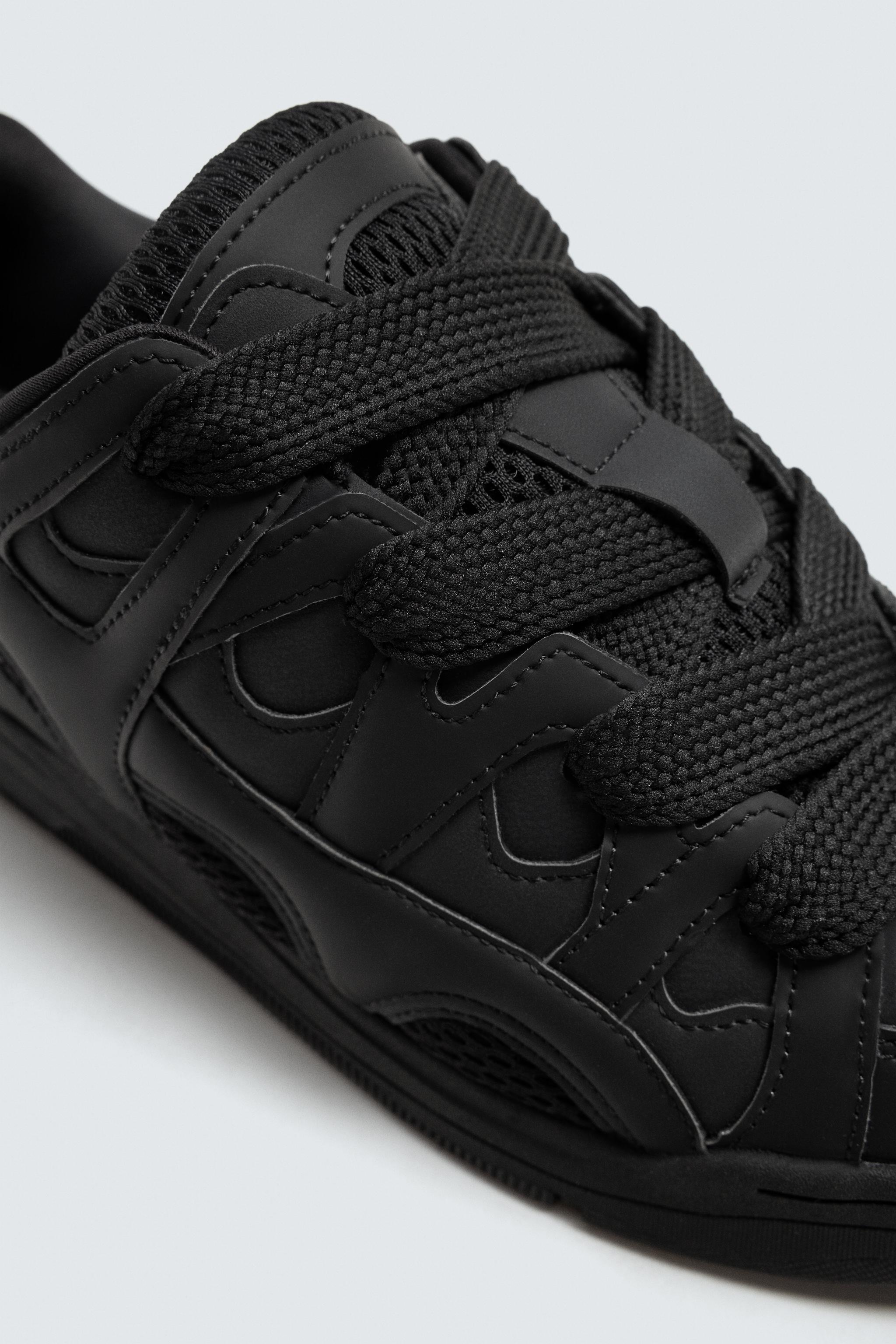 MAXI LACE SNEAKERS - Black | ZARA United States MAXI LACE SNEAKERS - Black | ZARA United States