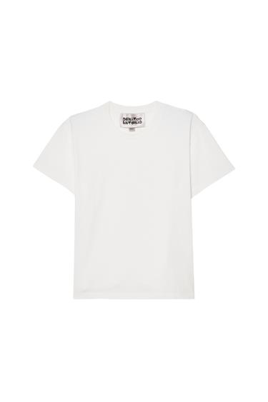 SLIM CROPPED FIT T-SHIRT - Oyster-white by Zara