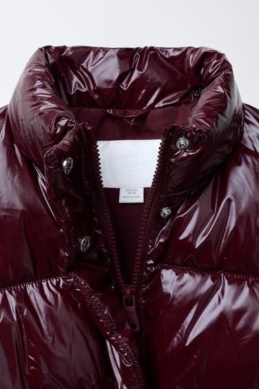 VESTE REMBOURRÉE FINITION BRILLANTE - Grenat de Zara - Image 6