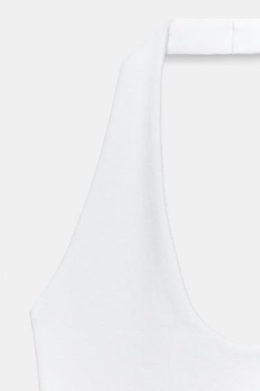 ROUNDED HEM HALTER TOP - White by Zara - Image 6