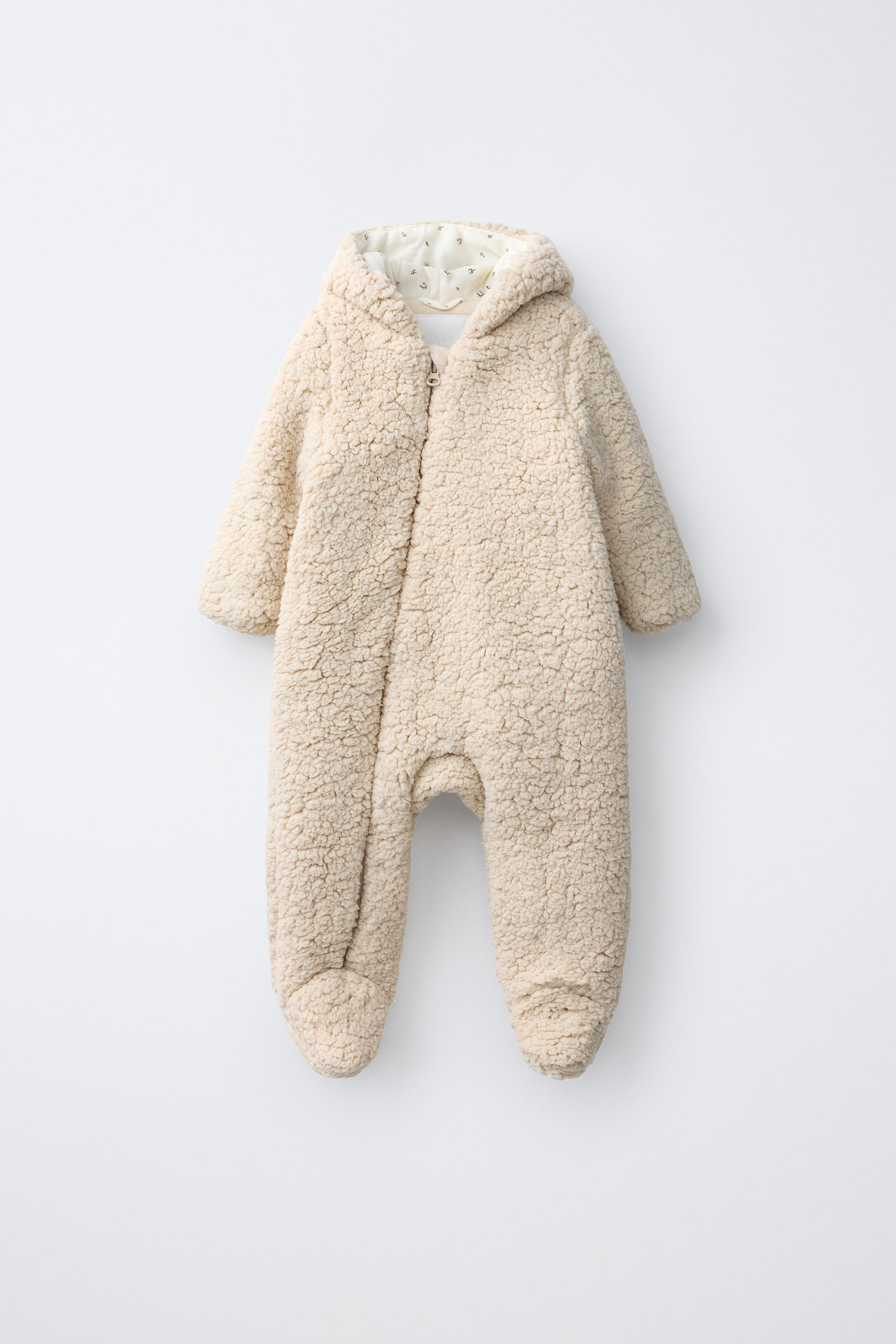 【モコモコ Lサイズ】ジェラピケセットアップ　1PIU1UGUALE3　ZARA SHERPA HOODIE JUMPSUIT - Light beige | ZARA United States