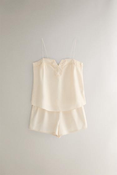 COTTON TOP WITH EMBROIDERY - Pink by Zara - Image 4