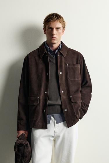 SUEDE POCKET JACKET — Chocolate 2