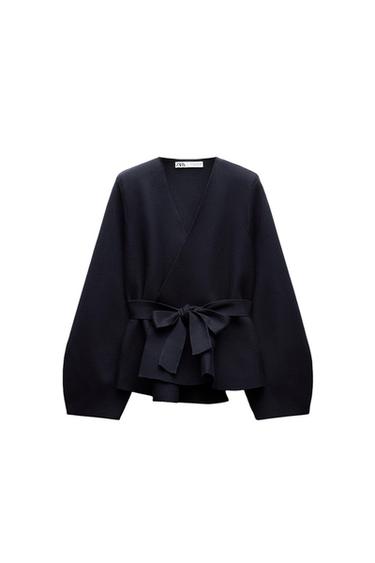 BELTED BLAZER WITH SHOULDER PADS